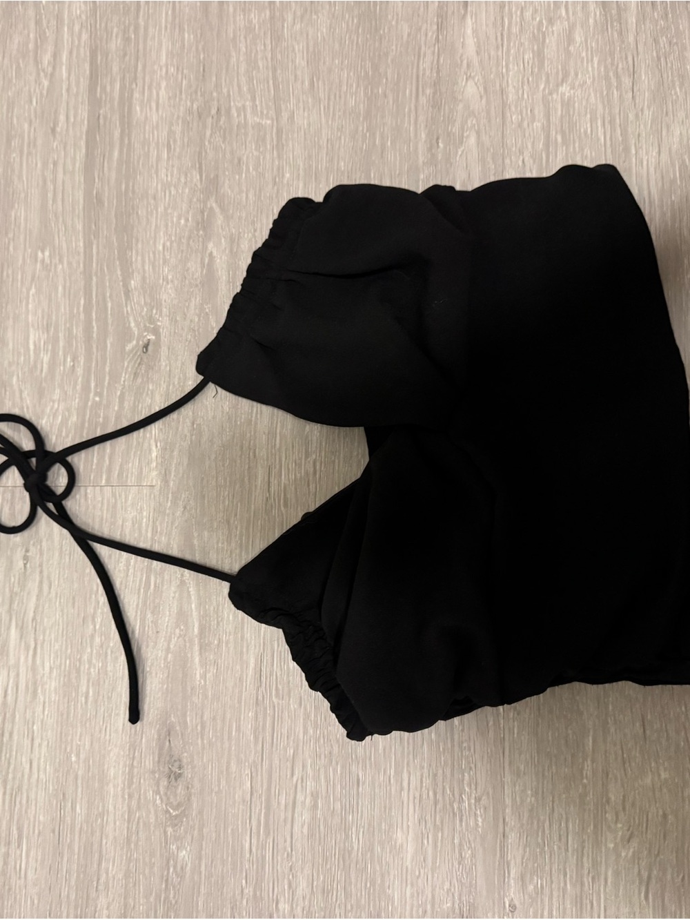 Zara Black Puff Sleeve Tie-String Camisole